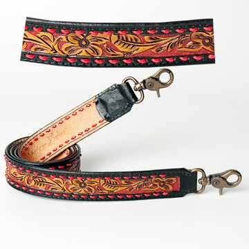 American Darling ADSTF122 Hand Tooled Genuine Leather Crossbody Handle Strap For Bags